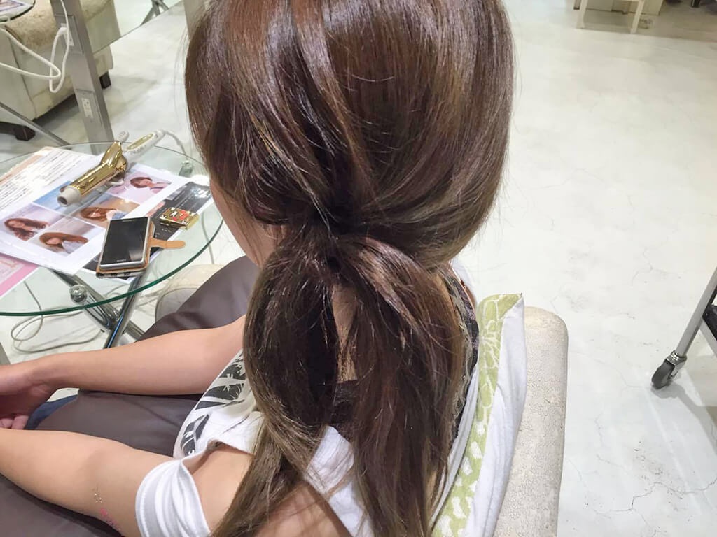 逆リンパでサイドお団子アレンジの手順5