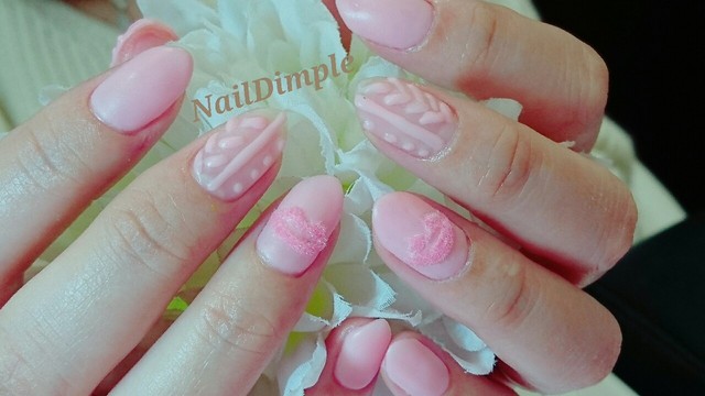 ピンクニットネイル