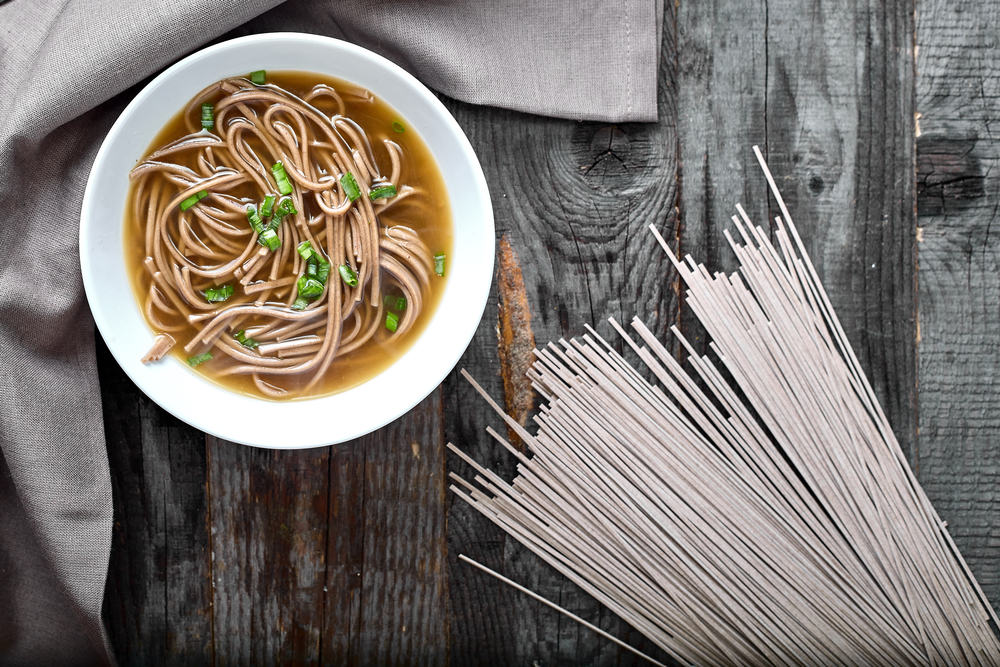 Spicy asian soup with soba noodles