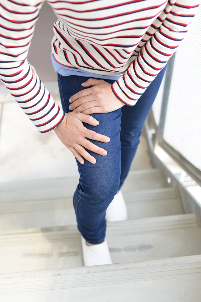 Woman with leg pain