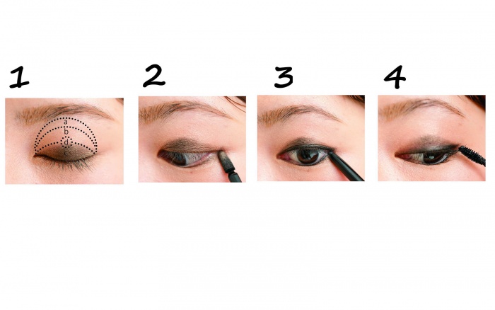 A：下目尻シャドウでより大きな切れ長な目元に／「mina特別編集 コンプレックスが消えるメイクの本。」（画像提供：主婦の友社）