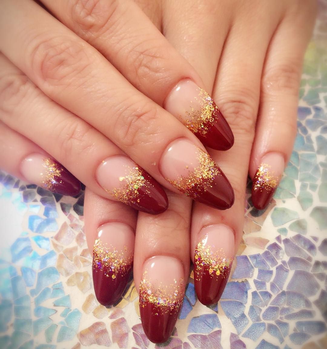 オフィスでもOK！ボルドーをさりげなく取り入れた大人上品ネイル♡_image7