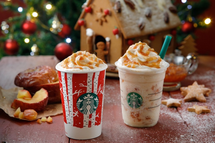 スタバ、焼きりんごモチーフのホリデードリンク登場