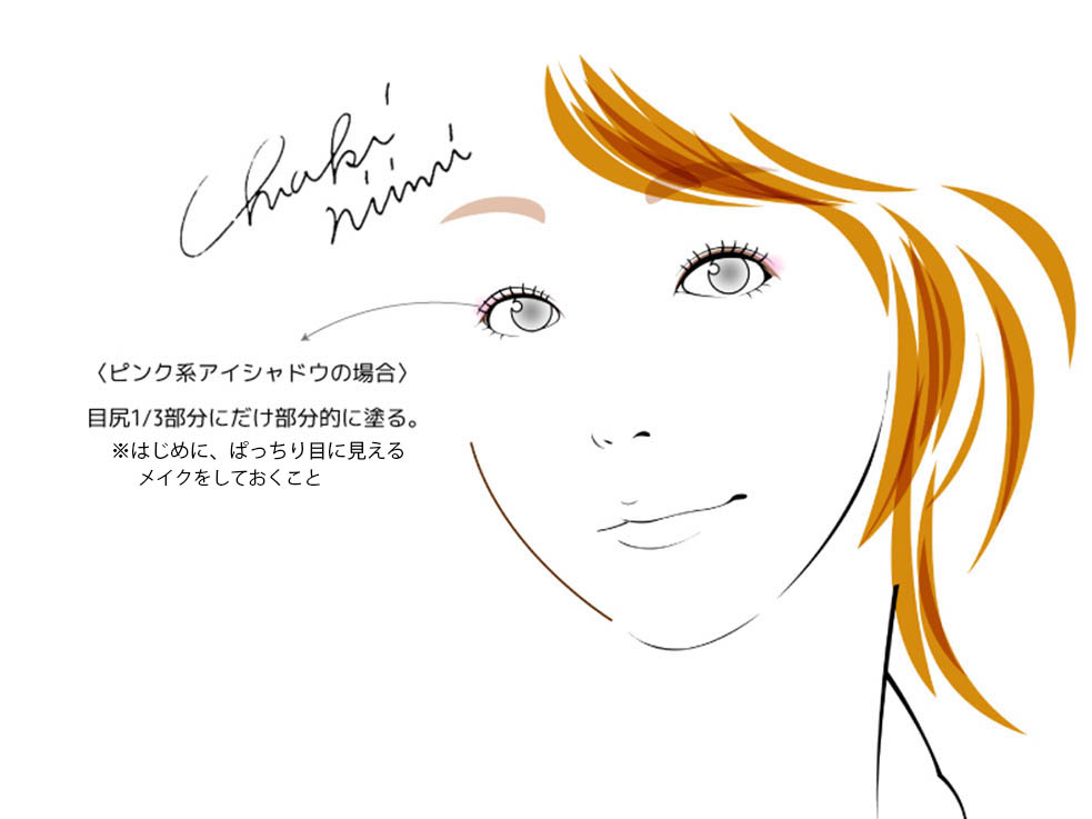 ピンク系のアイシャドウを使う場合