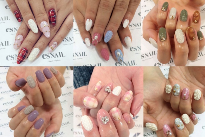 冬の定番！ふわモコ「ニットネイル」で指先までやさしい女のコに／画像提供：esNAIL