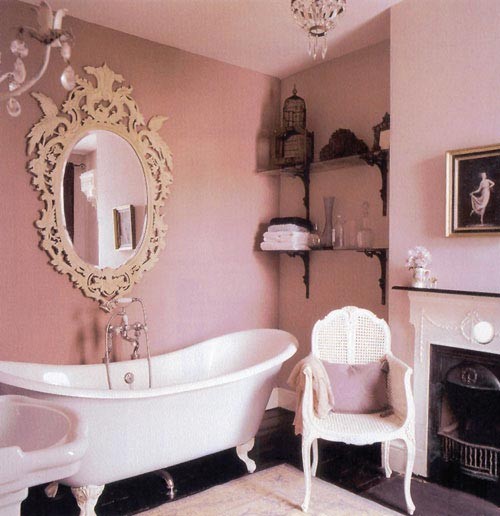 Pink bathroom- apartment therapy