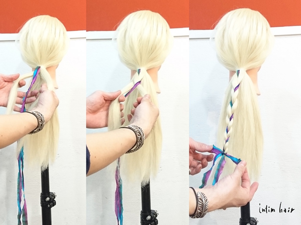 お子様にもオススメの簡単リボンヘアアレンジです