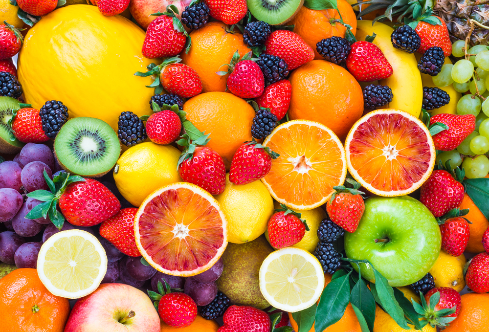 Fresh fruits.Mixed fruits background.Healthy eating, dieting, love fruits.