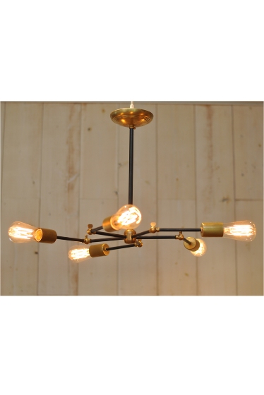 SOLID BRASS LAMP 5ARM BK PIPE