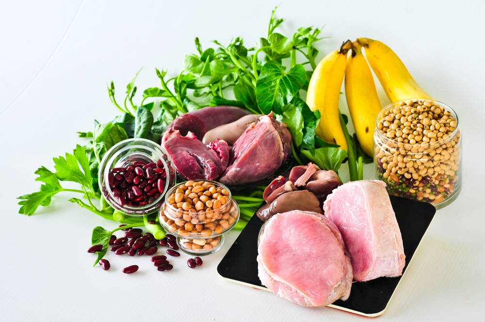 Group of foods with Vitamin B6(Pyridoxine) isolated on white