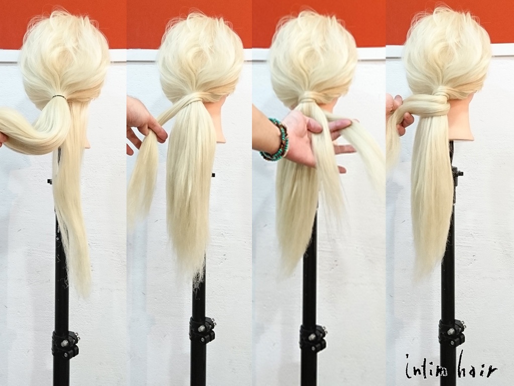 ポニーテール+ツイストテクニックでドレッシーなスタイルに！