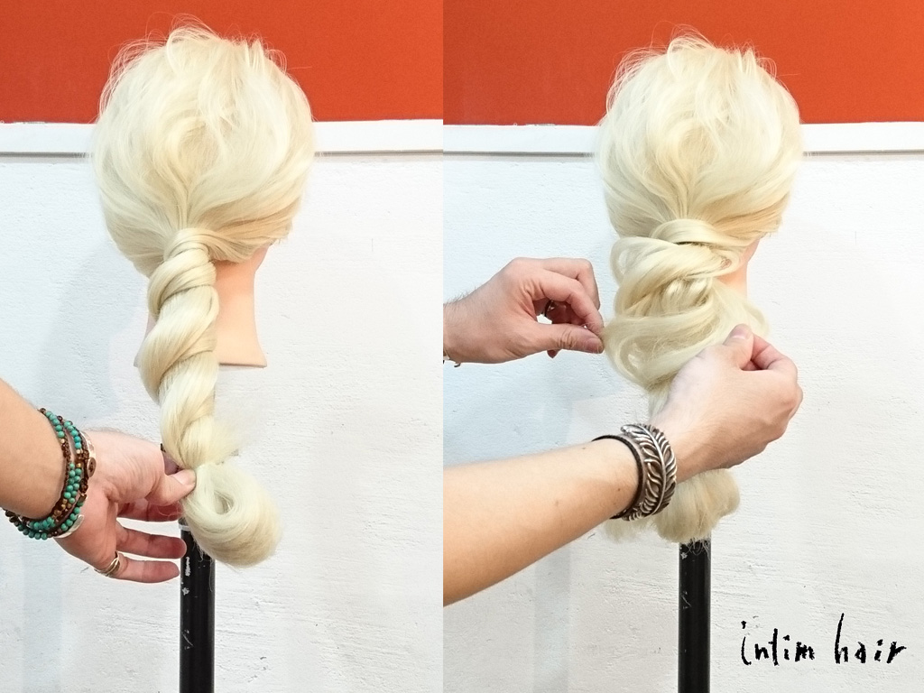 ポニーテール+ツイストテクニックでドレッシーなスタイルに！