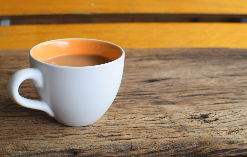 Homemade hot chocolate on grunge wooded table