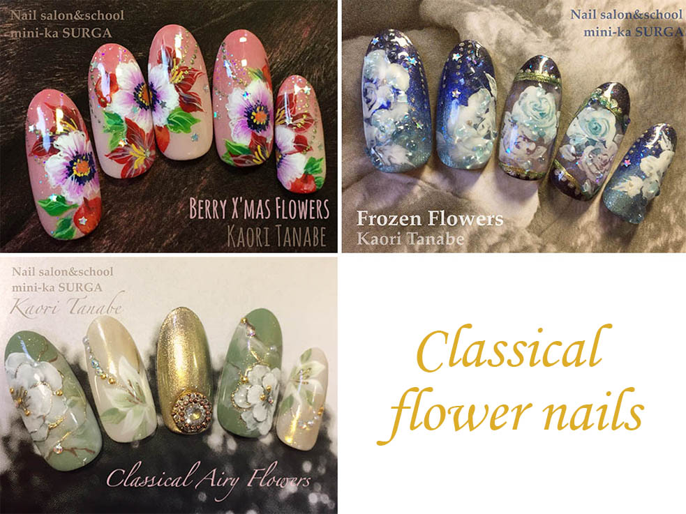 冬のパーティーは「クラッシック×花柄ネイル」で彩る