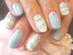 夏は涼しげネイルで決まり！ブルー×ボーダーで涼しげ夏ネイルカタログ