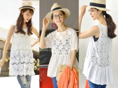 花柄レースでチラ見せセクシー！涼しげコーデで夏を満喫