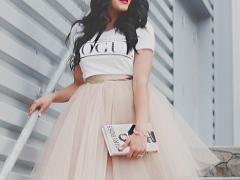 カジュアルダウンでこなれ感を♡『チュールスカート×Tシャツ』コーディネート