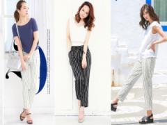 脚長美人に！「ストライプパンツ」で誰でもスタイルアップ