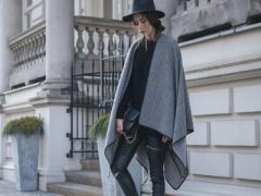 アウターよりもおしゃれな着方♩"ポンチョプルオーバー"で秋冬コーデは決まる