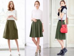 この秋女っぷりを上げるなら「カーキスカート」に注目！