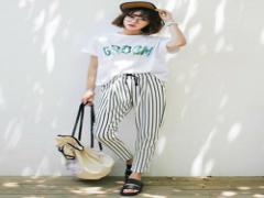 ストライプ柄パンツがあるだけで何かお洒落♡