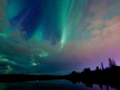 ピンク、水色、紫。動くたび色が変わるオーロラネイルカタログ