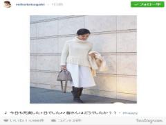 【今日の私服／高垣麗子】ホワイトコーデは技ありタートルニットにポイント