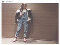 サロペットはフェミニンさプラスで大人コーデに【今日の私服／島袋聖南】