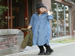 大人カジュアルの必須アイテム。シャンブレーシャツで楽ちんコーデ♡