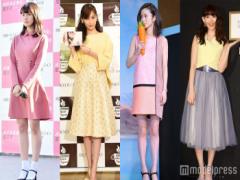 上戸彩、小嶋陽菜…春のドレスアップスタイルは“ピンク＆イエロー”が旬【週間ファッシ