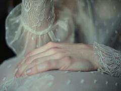 指先にをまとわせて爽やかガール。白レースネイルデザイン