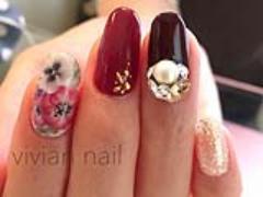 冬ネイルにオススメ！大人っぽいリアルなフラワー柄ネイル
