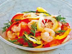 レモン×ディルが爽やかに香るエビとパプリカの レモンマリネ