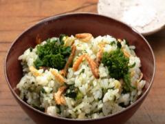 春を待ちわびながら彩り豊かなご飯を「干しえびと菜の花の炊き込みご飯」