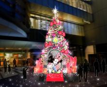 ミッキー＆ミニーがハグ！クリスマスの渋谷にディズニーの巨大ツリー登場