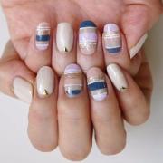 プチプラポリッシュでイチから揃えて秋色ボーダーネイル！【ギ☆のセルフネイル手本帖】