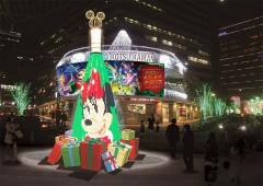 可愛いディズニーの仲間に変化！初のクリスマスツリーが有楽町に登場