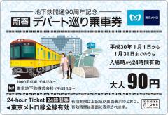 東京メトロ、初売りハシゴに便利な“デパート巡り乗車券”限定復刻　沿線が24時間乗り放題