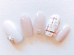 女子力アップ！ピンク×ホワイトのツイードネイル【365日ネイル】 |