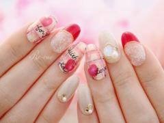 バレンタインネイルどうする？ハート＆チェック柄&amp;メッセージであったかバレンタインデ
