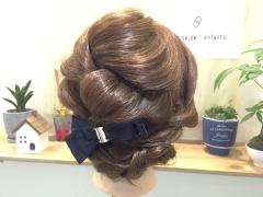 【パーティー向けアップ】ざっくりとした編み込みがかわいいお手軽簡単ヘアアレンジ