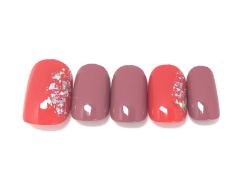 赤×紫の配色で、和モードを楽しむデザイン【365日ネイル】 |