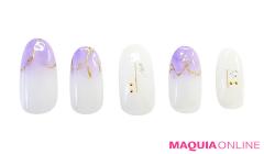 ふわっとにじむ「ラベンダー」ネイルに、モダンなゴールドがキラリ | lMAQUIA