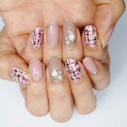 初心者さんにもオススメ！ 大人女子向け春ツイードネイル【ギ☆のセルフネイル手本帖】