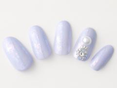 【365日ネイル】春の海へドライブに…オーロラの光が優しく放つライラックネイル |