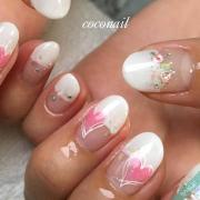 ぱっつん！夏の直線フレンチネイル