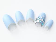 【365日ネイル】サムシングブルーに寄せてハッピーに♪涼やかに華やぐ水色フレンチネイル