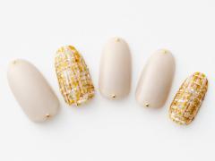 【365日ネイル】おしゃれ柄ネイルでテンションUP！秋服にマッチする同トーンのツイードネイ