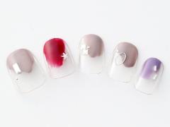 【365日ネイル】スポーツデーは軽やか変形フレンチで！カジュアルなスモーキー変形フレン