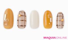 旬のマスタードで引き立てる、ワザあり「チェック」ネイル | マキアオンライン（MAQUIA ONL